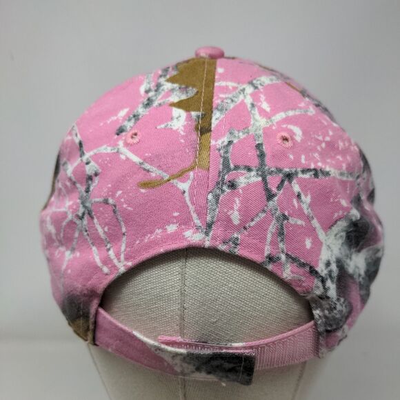 RMEF Strapback Hat Pink Camouflage OSFM Adjustable Embroidered Outdoor Cap - Picture 5 of 7